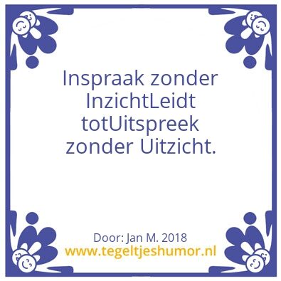 Tegeltje: Inzicht