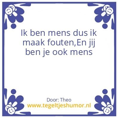 Tegeltje: Mens