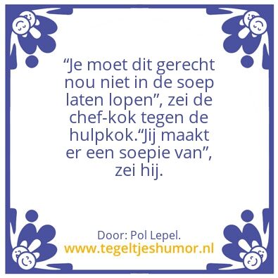 Tegeltje: â€œBereid met beleidâ€.