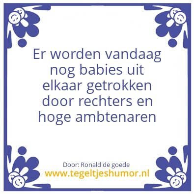 Tegeltje: Babybloed