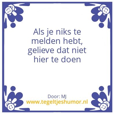 Tegeltje: Melden