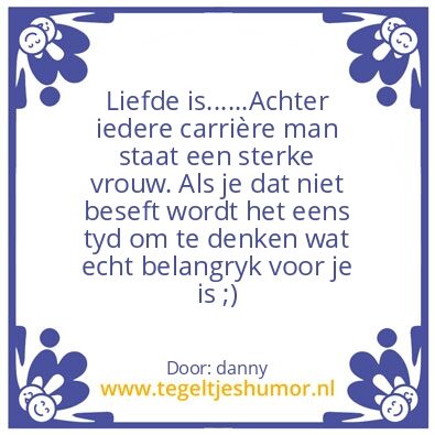 Tegeltje: liefde en werk