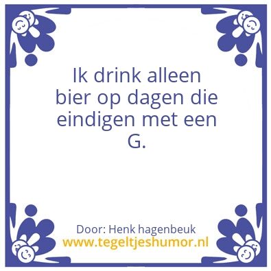 Tegeltje: Bier
