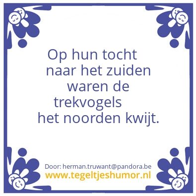 Tegeltje: noor-zuidrelatie