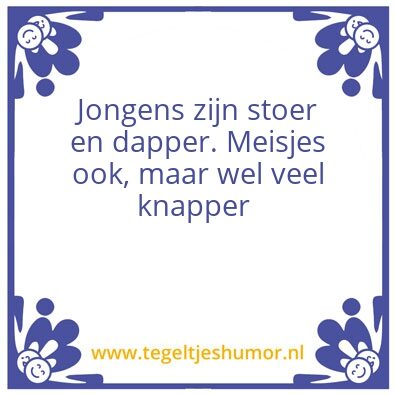 Tegeltje: Knap