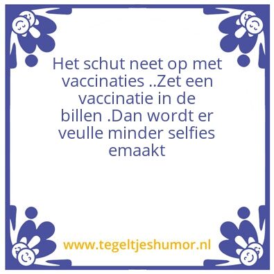 Tegeltje: vaccinatie