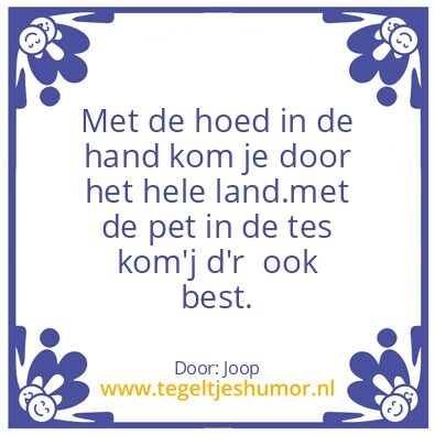 Tegeltje: Wiesproat