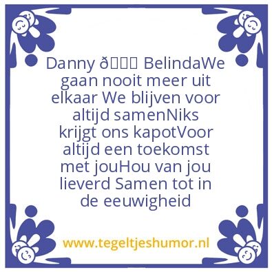 Tegeltje: Love you