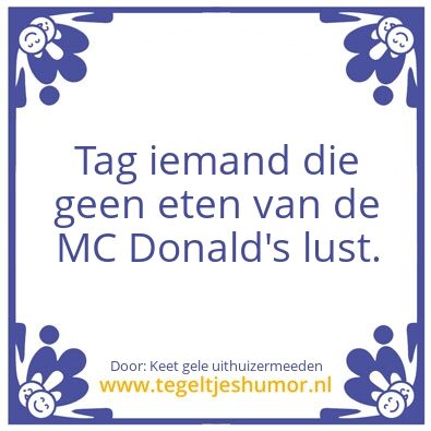 Tegeltje: Eten MC donald