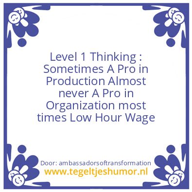 Tegeltje: Level 1 Thinking :