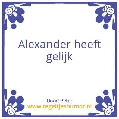 Tegeltje: Alexander