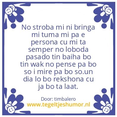 Tegeltje: love mi nonchi