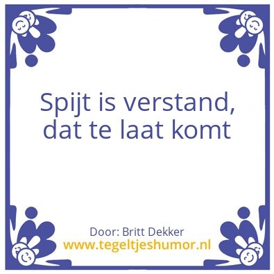 Tegeltje: Spijt