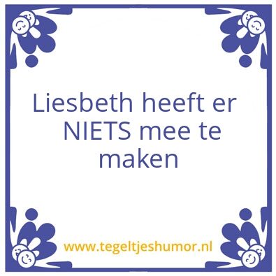 Tegeltje: Liesbeth