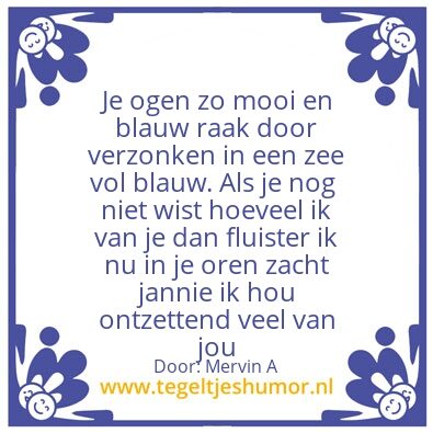 Tegeltje: Voor jannie