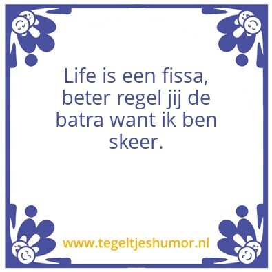 Tegeltje: Leven is een feestje