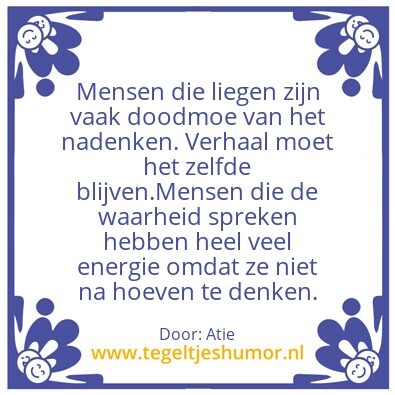 Tegeltje: Vermoeiend