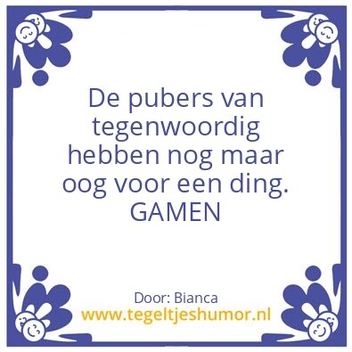 Tegeltje: Pubers