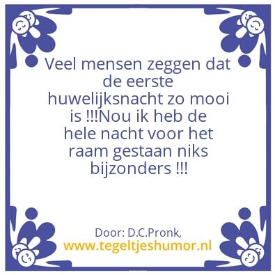 Tegeltje: 1e Huwelijksnacht