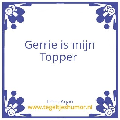 Tegeltje: Topper