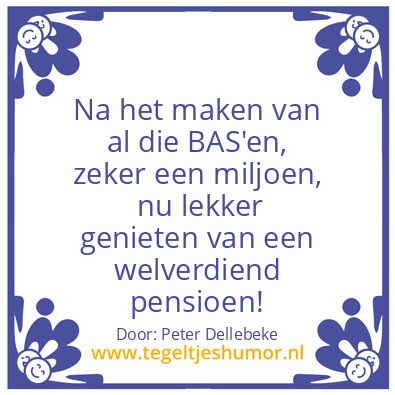 Tegeltje: Pensioen