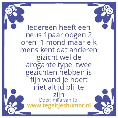 Tegeltje: 2 gezichten