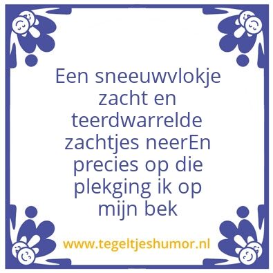 Tegeltje: Sneeuwvlok