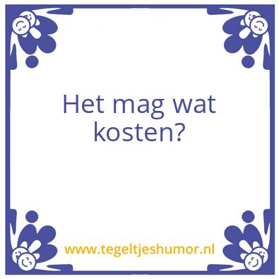 Tegeltje: Geld
