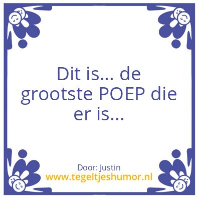 Tegeltje: Grote poep