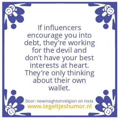Tegeltje: “influencers”