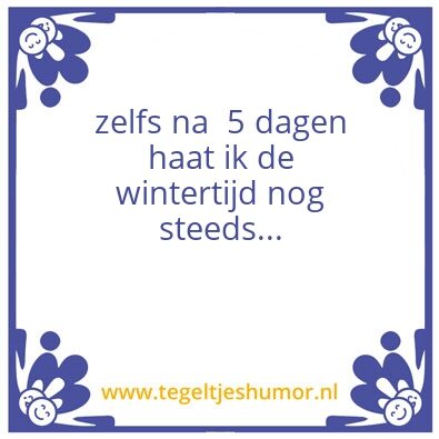 Tegeltje: wintertijd