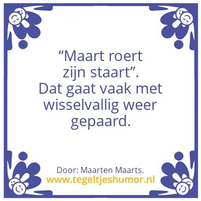 Tegeltje: Maart.