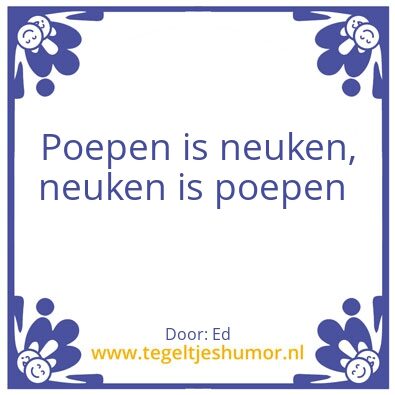 Tegeltje: Poepen