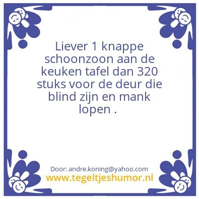 Tegeltje: Lief