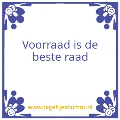 Tegeltje: Voorraad