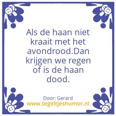 Tegeltje: De haan