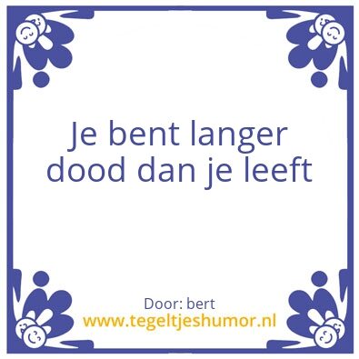 Tegeltje: Dood