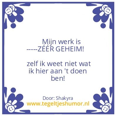 Tegeltje: Geheim