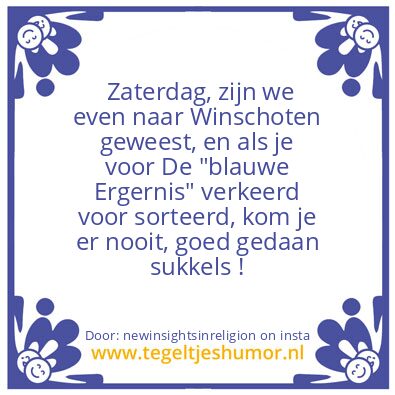 Tegeltje: De “blauwe Ergernis”