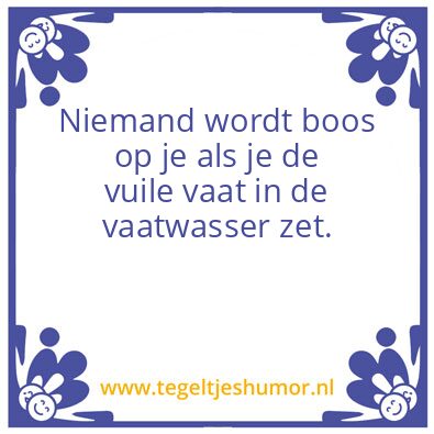 Tegeltje: Vaatwasser