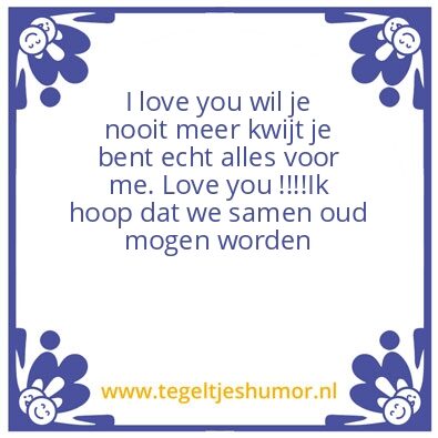Tegeltje: I love you