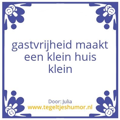 Tegeltje: gastvrijheid