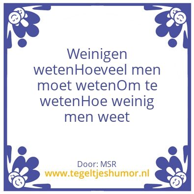Tegeltje: Wijsheid