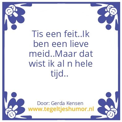 Tegeltje: Tis een feit