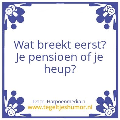 Tegeltje: Pensioen met gebreken
