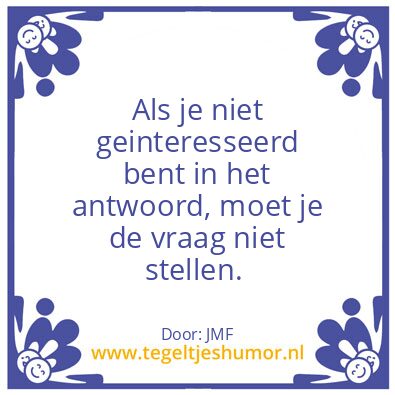 Tegeltje: Antwoord