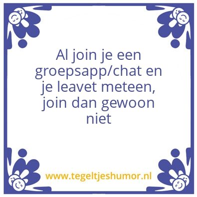 Tegeltje: Groepsapp/chat