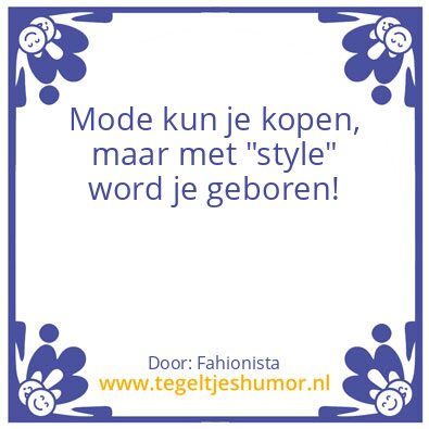 Tegeltje: Fashionista