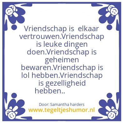 Tegeltje: vriendschap