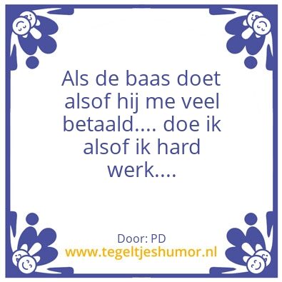 Tegeltje: Werk